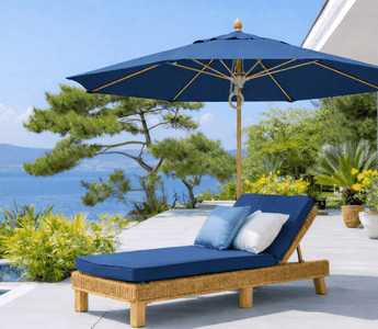 fiberbuilt patio umbrella Umbrellas with Push-Button Tilt, 7.5 Foot Navy Canopy and Champagne Bronze Pole : Everything Else The 100% solution Fiberbuilt Lucaya 7 1/2' Square