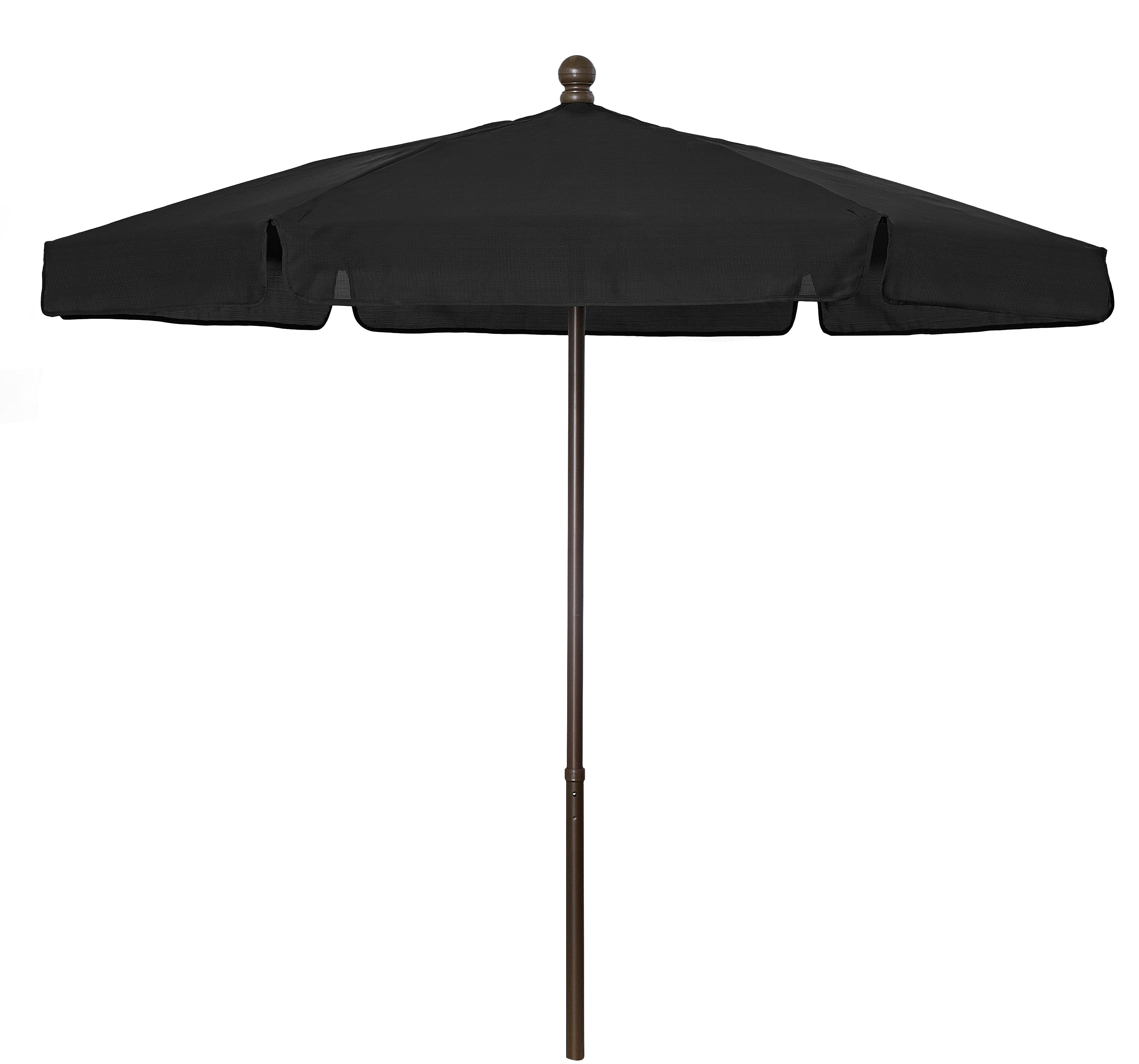 Fiberbuilt 7.5' Hex Garden Umbrella 6 Rib Push Up Bright Aluminum with Navy Blue Vinyl Coated Weave Canopy, 7GPUA-Navy Blue