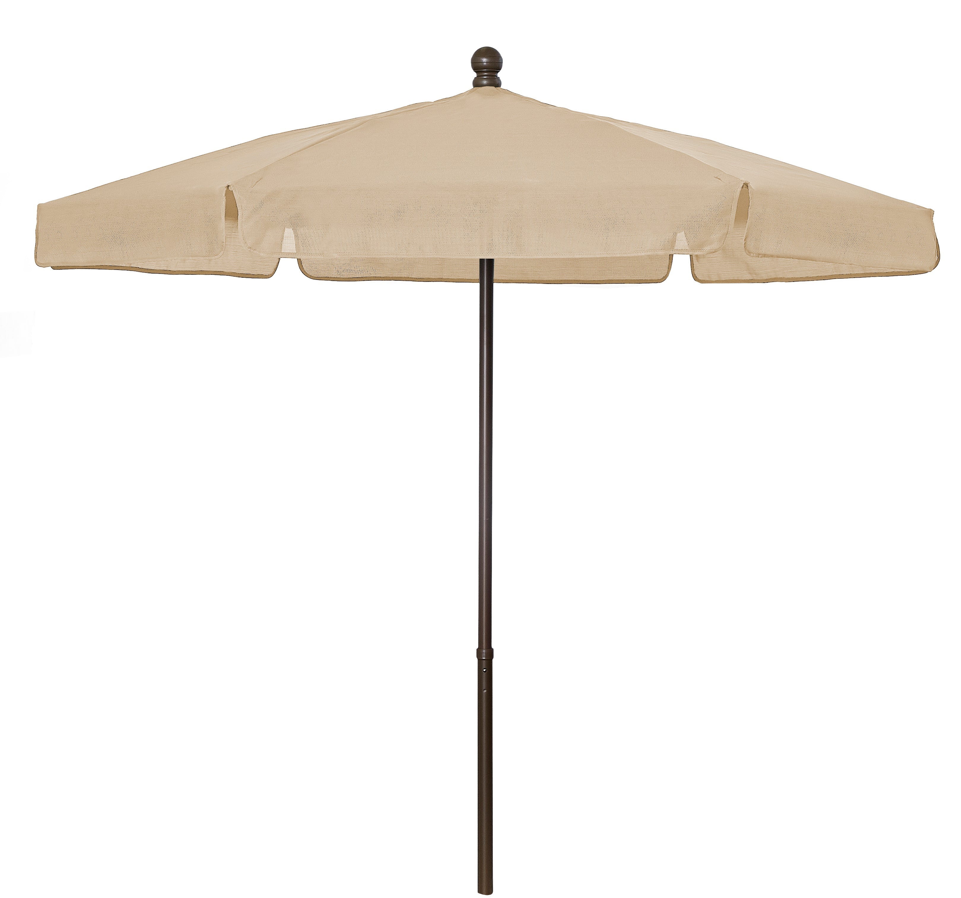 Fiberbuilt 7.5' Hex Garden Patio Umbrella 6 Rib Push Up Champagne Bronze with Beige Vinyl Coated Weave Canopy Fiberbuilt 7.5' Hex Garden Patio Umbrella 6 Rib Push Up Champagne Bronze with Beige Vinyl Coated Weave Canopy