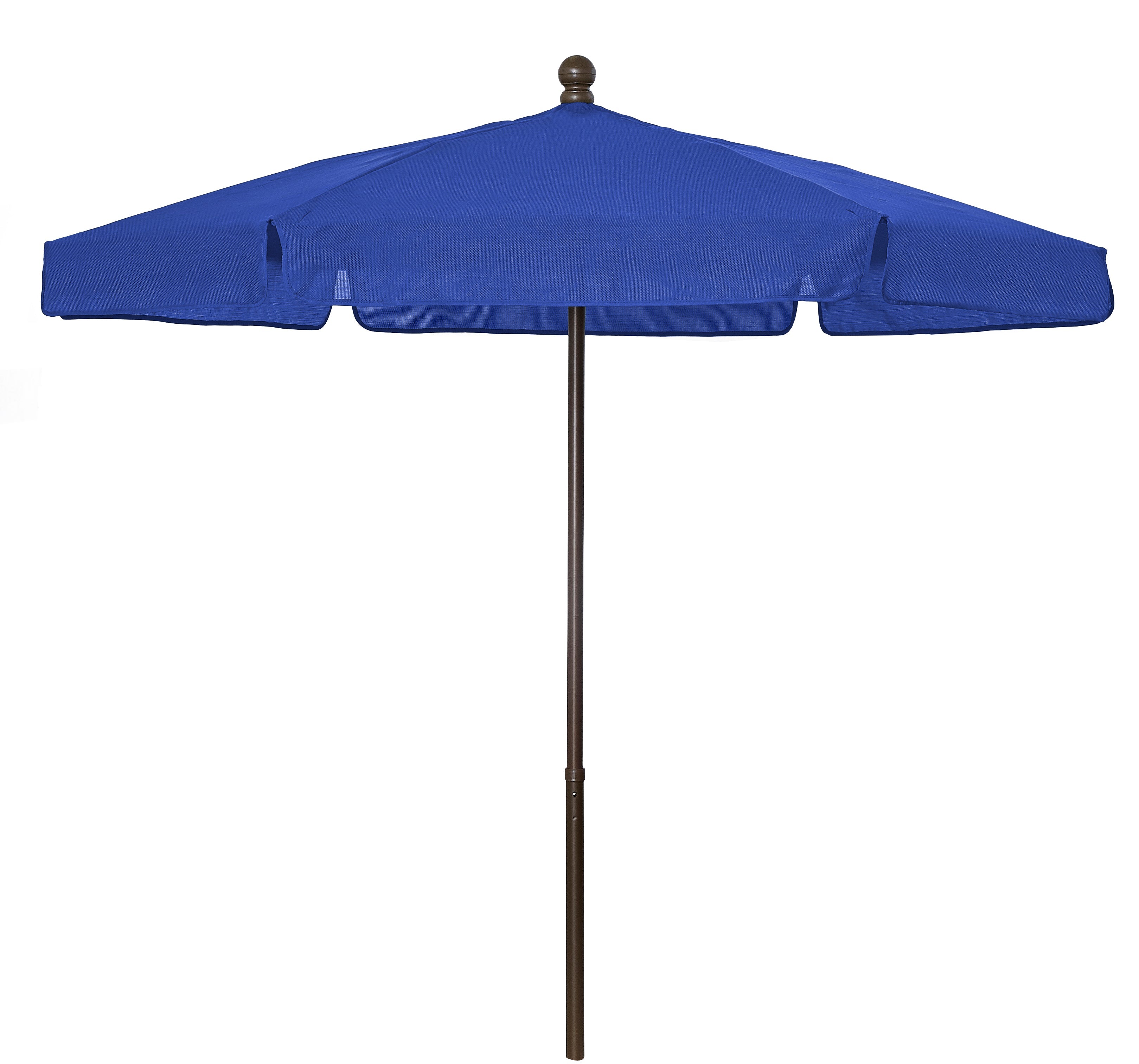 7-1 2 ft push-up patio umbrella FiberBuilt 7.5' Hex Garden Umbrella 6 Rib Push Up Bright Aluminum with Navy Blue Vinyl Coated Weave Canopy, 7GPUA-Navy Blue